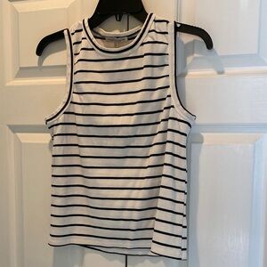 Green Envelope Black and White Striped Tank Top